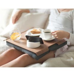 Laptray til laptop - walnut/grey