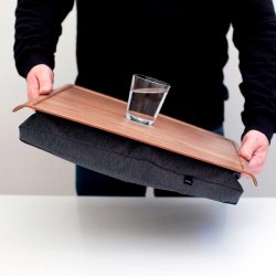 Laptray til laptop - walnut/grey