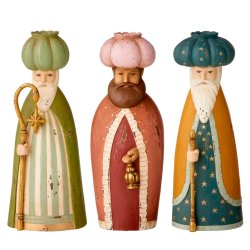Hellige 3 konger - hndmalede lysestager - multi
