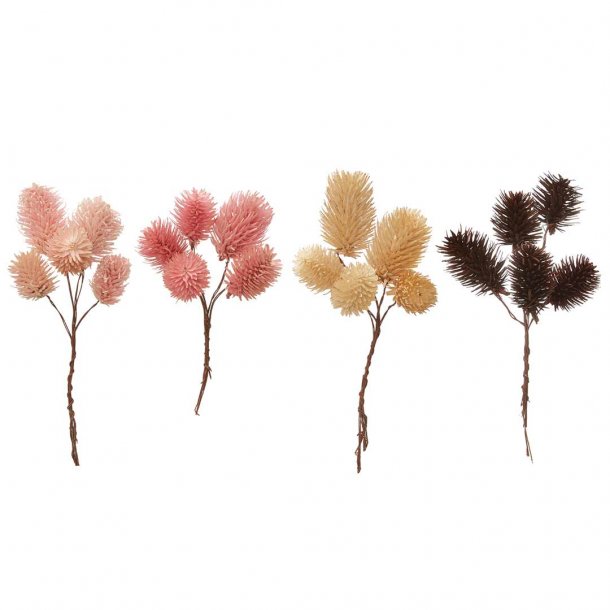 Dekoration trrede blomster - Daisy pink/brown/natur