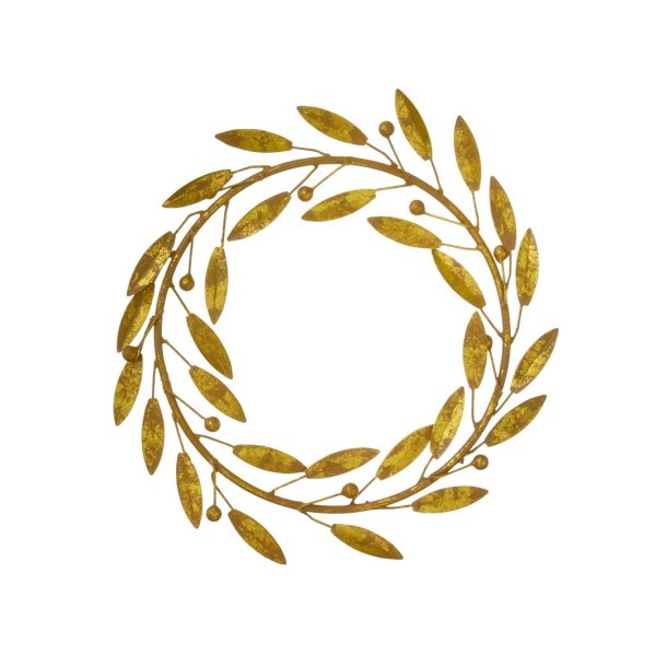Krans med gyldne olivenblade - 20cm