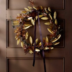 Krans med gyldne olivenblade - XL