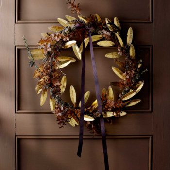 Krans med gyldne olivenblade - XL