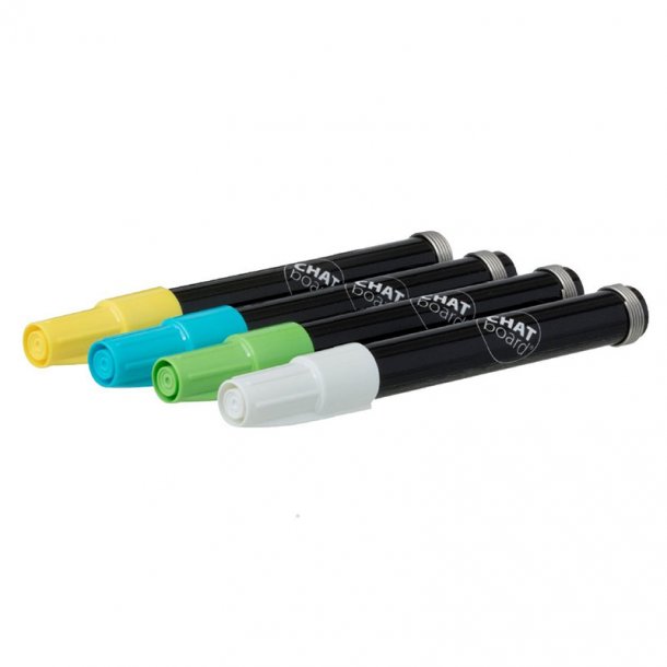 Chat-board neon markers 4 stk - bl/grn/gul/hvid