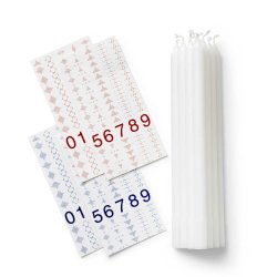 Dottir stearinlys 1,3 - 10 stk incl. transfers