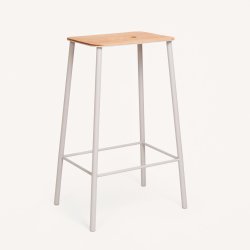 Frama Adam Stool H65cm - oak/light grey 
