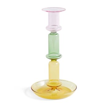 HAY Flare lysestage i glas - Tall rainbow