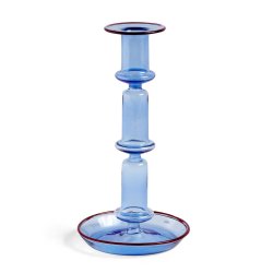 HAY Flare lysestage i glas - tall blue