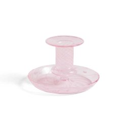 HAY Flare lysestage i glas - small blue stripe