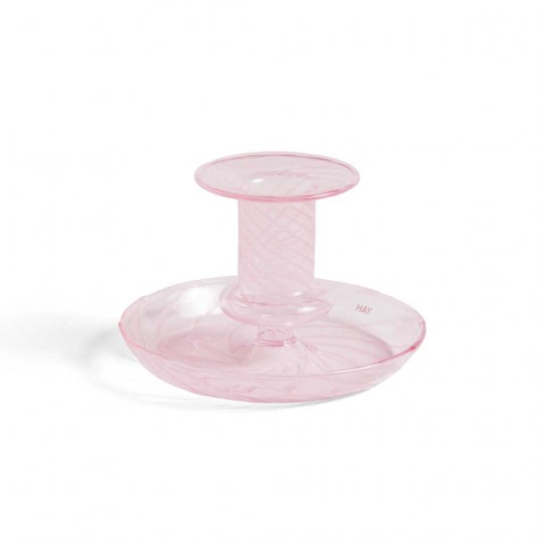 HAY Flare lysestage i glas - small blue stripe