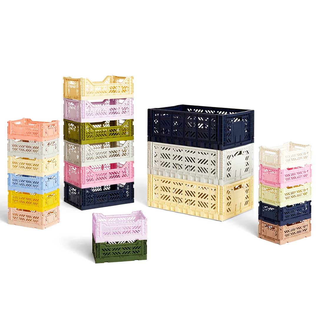 Tradition rig øverste hak HAY plastikkasser til opbevaring - Hele Colour Crate serien