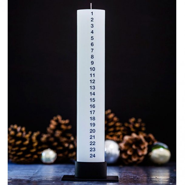Kalenderlys med mosgrnne tal - 5 cm diameter