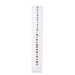 Kalenderlys med r�de tal - �5xH30cm