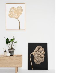 Monika Petersen A3 - Gold Oak Leaf/White