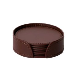 Coasters i lder 6 stk - chocolate med chocolate syninger