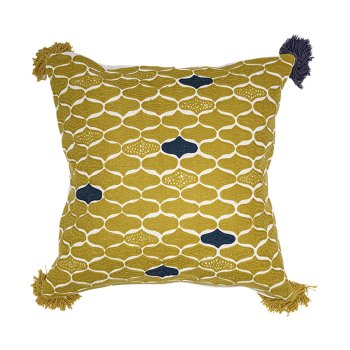 Raffinee pudebetrk 50x50cm - Tassels Orche Blue