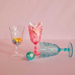 Rice vinglas i akryl - pink