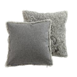 Shepherd lammeskindspude 40x40cm - stone