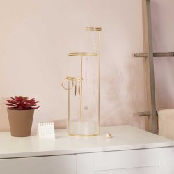 Smykkestativ Tesora - glas/messing