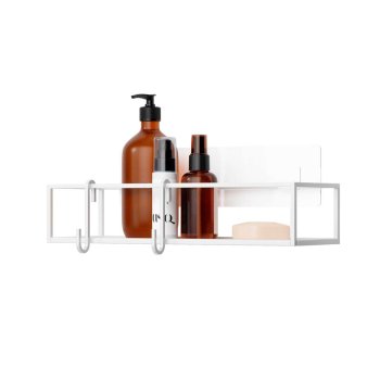 Hylder til badet med klbeophng - 2 stk hvid