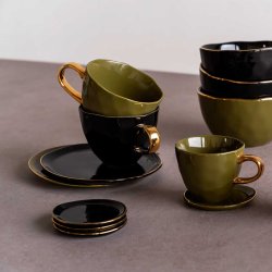 Urban Nature Culture mini tallerken med guldkant - black