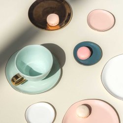 Urban Nature Culture mini tallerken med guldkant - old pink