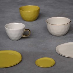 Urban Nature Culture tallerken med guldkant - gray morn