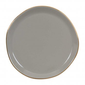 Urban Nature Culture tallerken med guldkant - gray morn