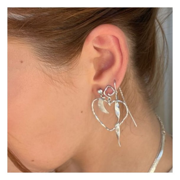 Stine A lang rering - Funky Heart silver