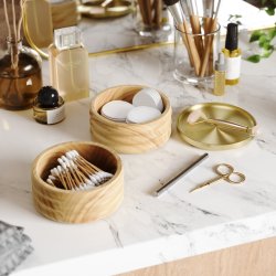 Tesora smykkebox med 2 rum - messing/tr