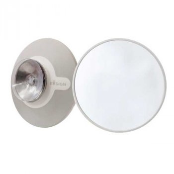 Make-up spejl 5xforstrrelse - magnet/sugekop hvid