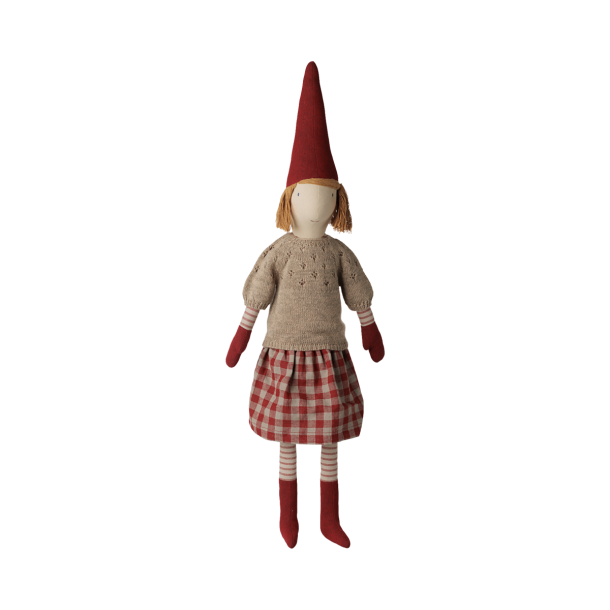 Maileg nisse pige st�rrelse 5 strikbluse - h�jde 83cm