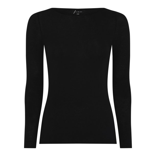 Frau Lima cashmere bluse boatneck - black