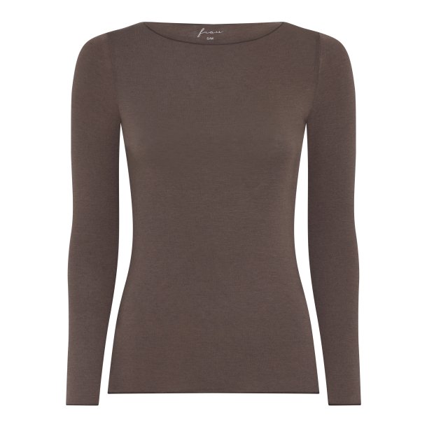 Frau Lima cashmere bluse boatneck - Coffee quartz