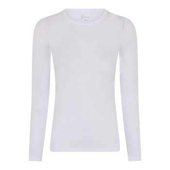 Frau Lucca cashmere bluse rund hals - Bright white
