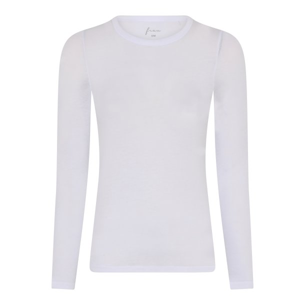 Frau Lucca cashmere bluse rund hals - Bright white