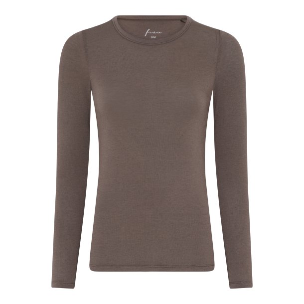 Frau Lucca cashmere bluse rund hals - Coffee quartz