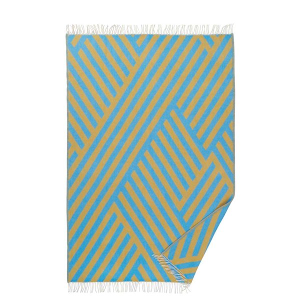 Klippan plaid Maxjenny Tangent 130 x 200 cm - blue/butter