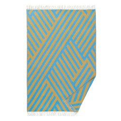 Klippan plaid Maxjenny Tangent 130 x 200 cm - blue/butter