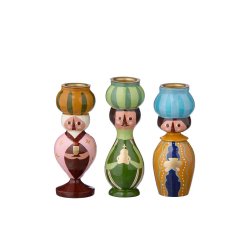 Bungalow lysestager - Tre vise m�nd s�t - H12cm