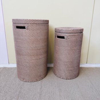 Vasketjskurv i bambus og plast - mocca 