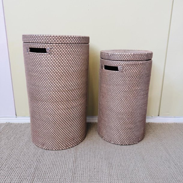 Vasketjskurv i bambus og plast - mocca 