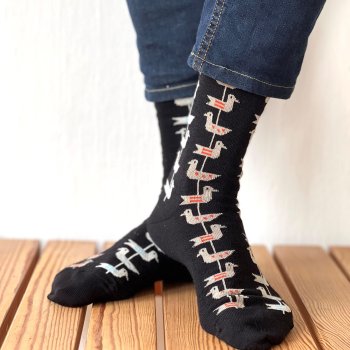 Cai uldstr�mper i let og bl�d merino uld - shorebird black