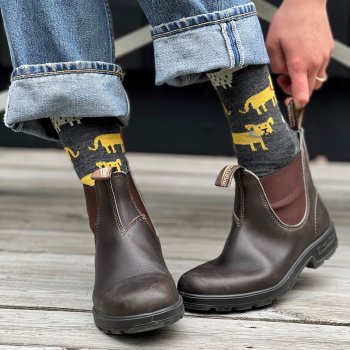 Cai uldstr�mper i let og bl�d merino uld - dogs grey