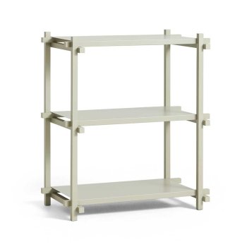 HAY Woody Shelving Smokey Grey beech frame 2.0-Column Low