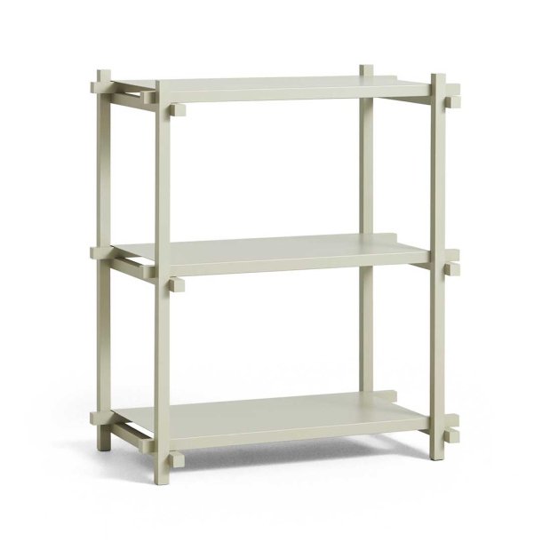 HAY Woody Shelving Smokey Grey beech frame 2.0-Column Low