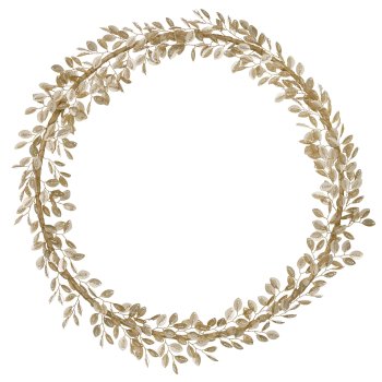 Bungalow krans med blade og perler 36 cm - Clio champagne