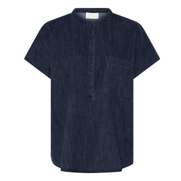 Frau Colombo ss denim top - dark blue denim