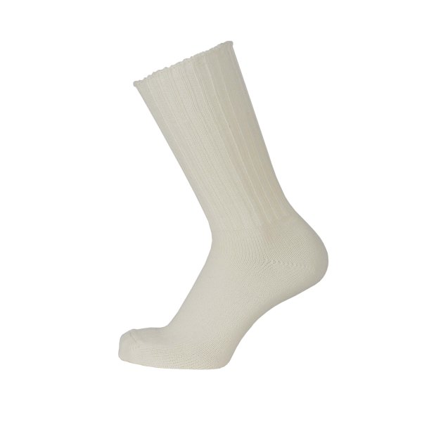 Cai uldstrmper i bld og varm uld - creme