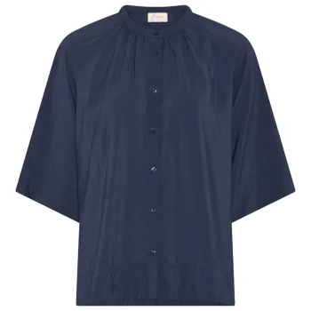 Frau Dubai skjorte viscose - dark navy